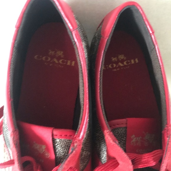 Coach red and brown sneakers - Picture 7 of 13